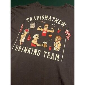 RARE Travis Mathew Drinking Team USA Presidents T-Shirt XL Gray Patriotic Beer
